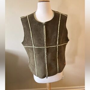 Vintage Calvin Klein Faux Suede & Sherpa Lined Vest